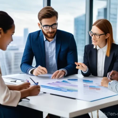 Home 18 보안 컨설팅에서 고객과 신뢰 구축 방법 - **Prompt 1: Collaborative Tech Team Brainstorm**
"A diverse group of five professionals (male an...