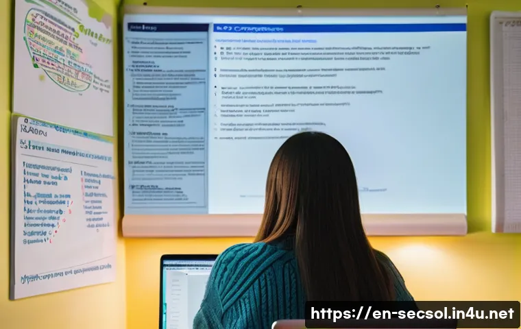 CISSP 준비 전략과 학습법 - **Prompt:** A brightly lit, modern study room. A young adult woman is seated at a desk covered with ...